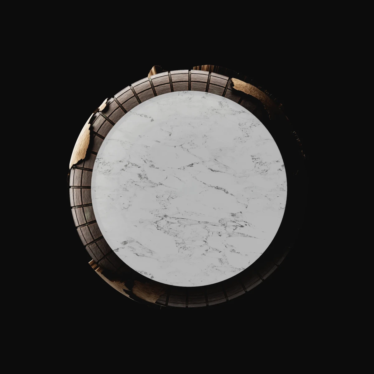 We The People: view from beneath, showing the underside of the Carrara marble base